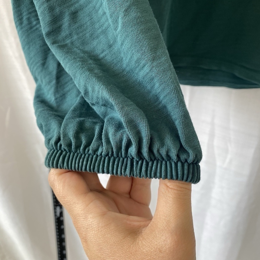 NATION LTD Women’s XS Green Sabine Balloon Puff Sleeve Casual Pullover Tee - Picture 6 of 12